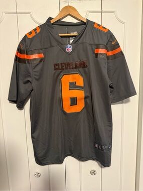 NFL Cleveland Browns Baker Mayfield Gray and Orange #6 Men's Football Jersey